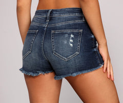 High-Rise Chic Cutoff Denim Shorts insstreet