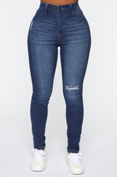 Swing My Way High Rise Skinny Jeans - Medium Blue Wash Ins Street