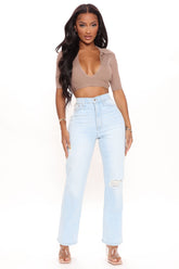 Straight Up Vintage High Rise Jeans - Vintage Blue Wash Ins Street