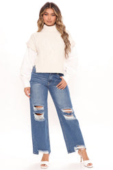 Fliptrick Non Stretch Ripped Skater Jeans - Medium Blue Wash Ins Street