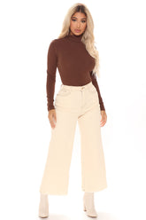 Lookin' Good Fray Hem Wide Leg Jeans - Off White Ins Street