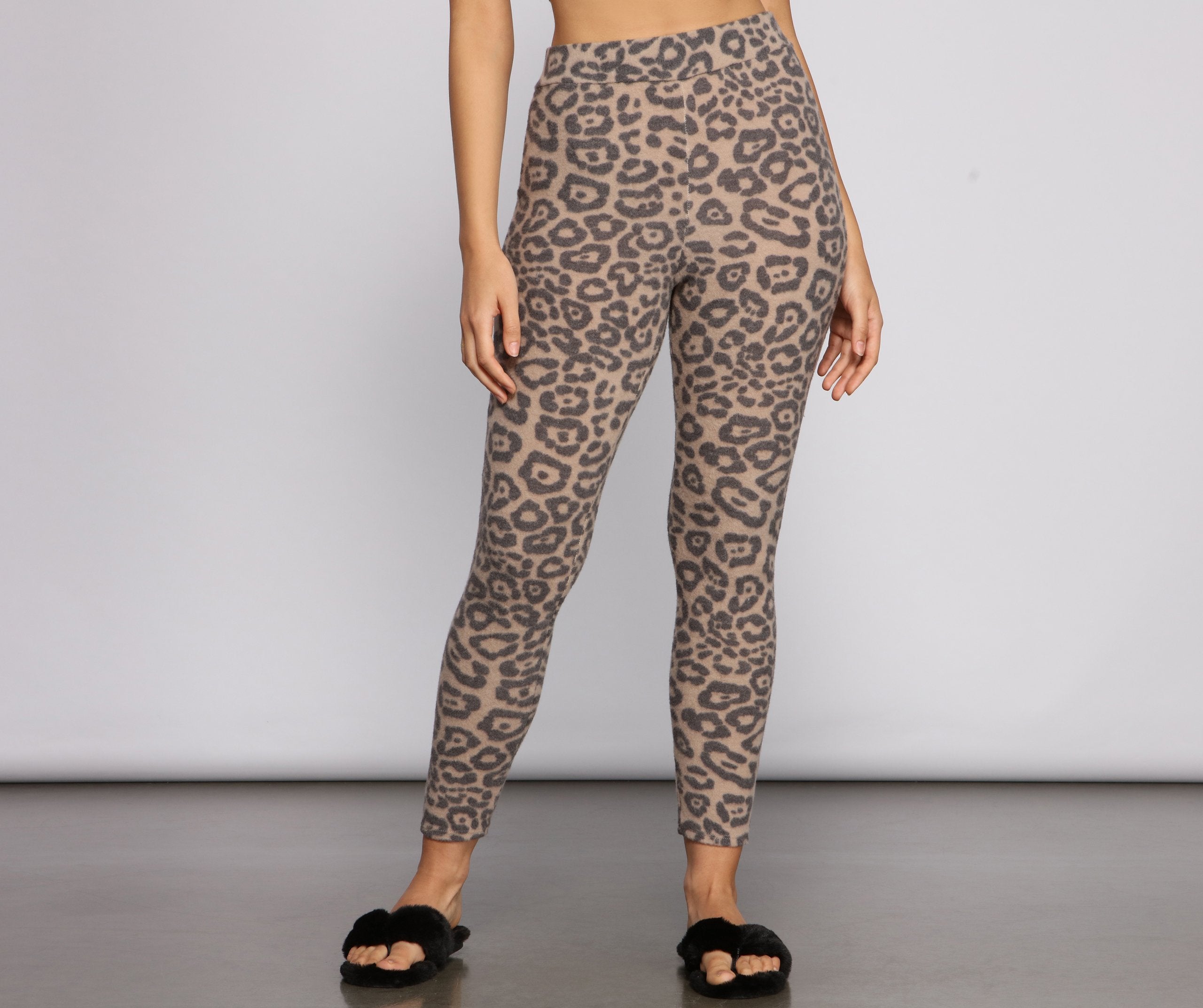 High Waist Leopard Print Pajama Leggings insstreet