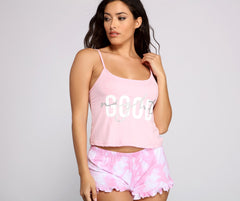 Cloud 9 Tie Dye Robe and Pajama Cami With Shorts Set Ins Street
