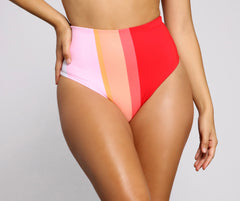 Color Block High Waist Swim Bottoms Ins Street