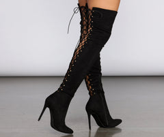 Lace Back Stiletto Boots Ins Street