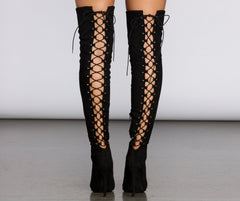 Lace Back Stiletto Boots Ins Street