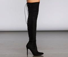 Lace Back Stiletto Boots Ins Street