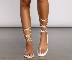 Lace-Up Sleek PVC Sandals Ins Street