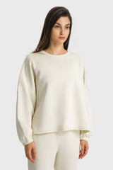 Dropped Shoulder Round Neck Sports Top Ins Street