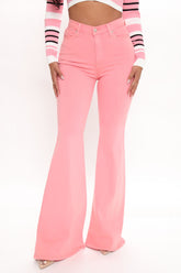 Tall Santorini Super Stretch Flare Jeans - Pink Ins Street