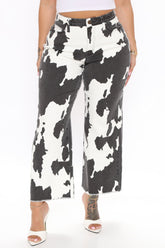 Cow Or Never Wide Leg Jeans - Black/combo Ins Street