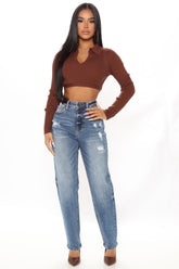 Still Got It Straight Leg Jeans - Medium Blue Wash Ins Street