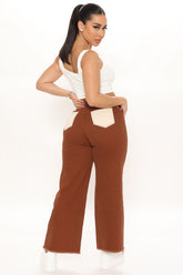 Lookin' Good Fray Hem Wide Leg Jeans - Chocolate Ins Street