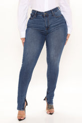 Just Zip It Stretch Skinny Jeans - Medium Blue Wash Ins Street