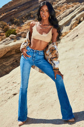 Tall Toledo Classic Flare Stretch Jeans - Medium Blue Wash Ins Street