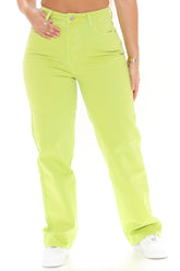 Keep Your Cool Straight Leg Jeans - Lime Ins Street