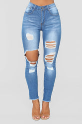 Watcha Doin' Skinny Jeans - Medium Blue Wash Ins Street