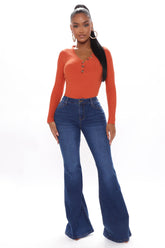 Total Flirt Mid Rise Stretch Flare Jeans - Dark Wash Ins Street