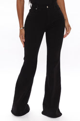 Santorini Super Stretch Flare Jeans - Black Ins Street
