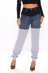 Tall Top Tier Denim Sweatpant Joggers - Blue/combo Ins Street