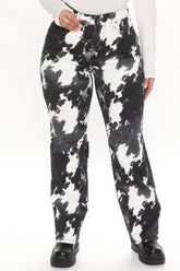 Black Book Straight Leg Jeans - Black/White Ins Street