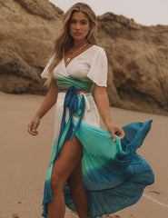 Starboard Shimmer Ombre Wrap Crop Top - FINAL SALE Ins Street