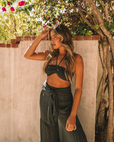 Ralphie Smocked Halter Crop Top - Charcoal - FINAL SALE Ins Street