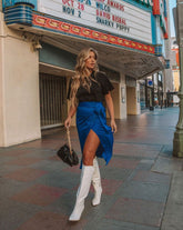 Devotion Wrap Midi Skirt - Royal Blue Ins Street