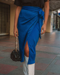 Devotion Wrap Midi Skirt - Royal Blue Ins Street