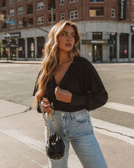 Veda Drape Bodysuit - Black SKYL-002