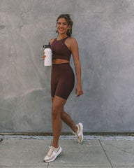 Core Sports Bra - Chocolate - FINAL SALE ALL-001
