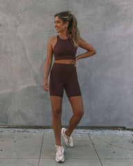 Core Sports Bra - Chocolate - FINAL SALE ALL-001