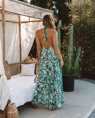 Lewyn Floral Halter Maxi Dress Ins Street