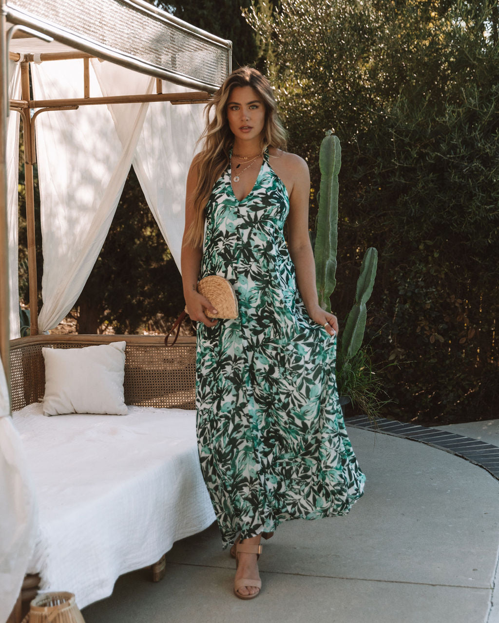 Lewyn Floral Halter Maxi Dress Ins Street