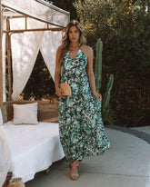Lewyn Floral Halter Maxi Dress Ins Street