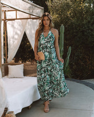 Lewyn Floral Halter Maxi Dress Ins Street