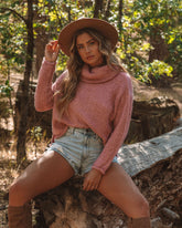 Yuletide Cowl Neck Knit Sweater - Plum Ins Street