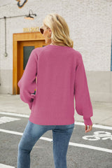 Mixed Knit Raglan Sleeve Sweater Ins Street