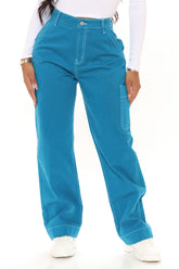 Oh So Crafty Non Stretch Carpenter Jeans - Blue Ins Street
