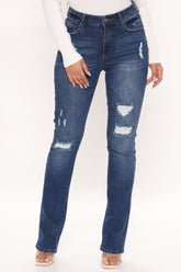 Drinks With The Girls High Rise Bootcut Jeans - Dark Wash Ins Street