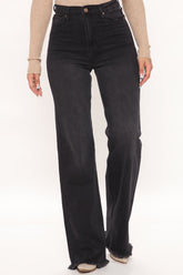 High Standard Wide Leg Jeans - Black Ins Street