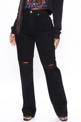Caught In A Fantasy Distressed Boyfriend Jeans - Black Ins Street