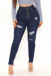 Tough Love Stretch Skinny Jeans - Dark Wash Ins Street