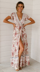 Made Of Sun High Low Pocketed Tie Maxi Dress Ins Street