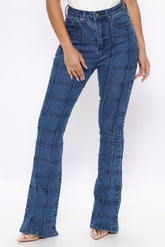 Get It On High Rise Flare Jeans - Dark Wash Ins Street