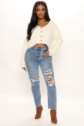 My Way High Rise Distressed Boyfriend Jeans - Medium Wash Ins Street