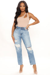 Into The Deep Mom Jeans - Medium Blue Wash Ins Street