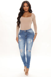 Teenage Dreams Stretch Skinny Jeans - Medium Blue Wash Ins Street