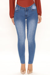 Tall All The Booty Ripped Skinny Jeans - Medium Blue Wash Ins Street