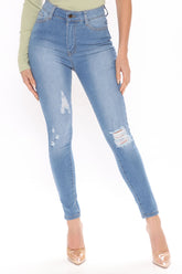 City Girl Stretch Skinny Jeans - Light Blue Wash Ins Street